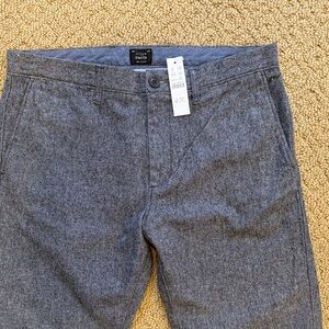 J. Crew Hthr Gray Tweed slim Tech Chino Trousers NWT 98% cotton, 2% stretch